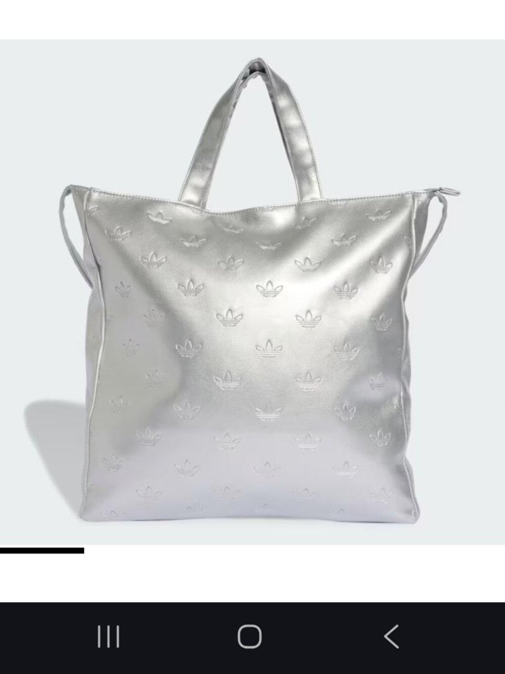 Adidas Adicolor Shopper tote bag in a silver color